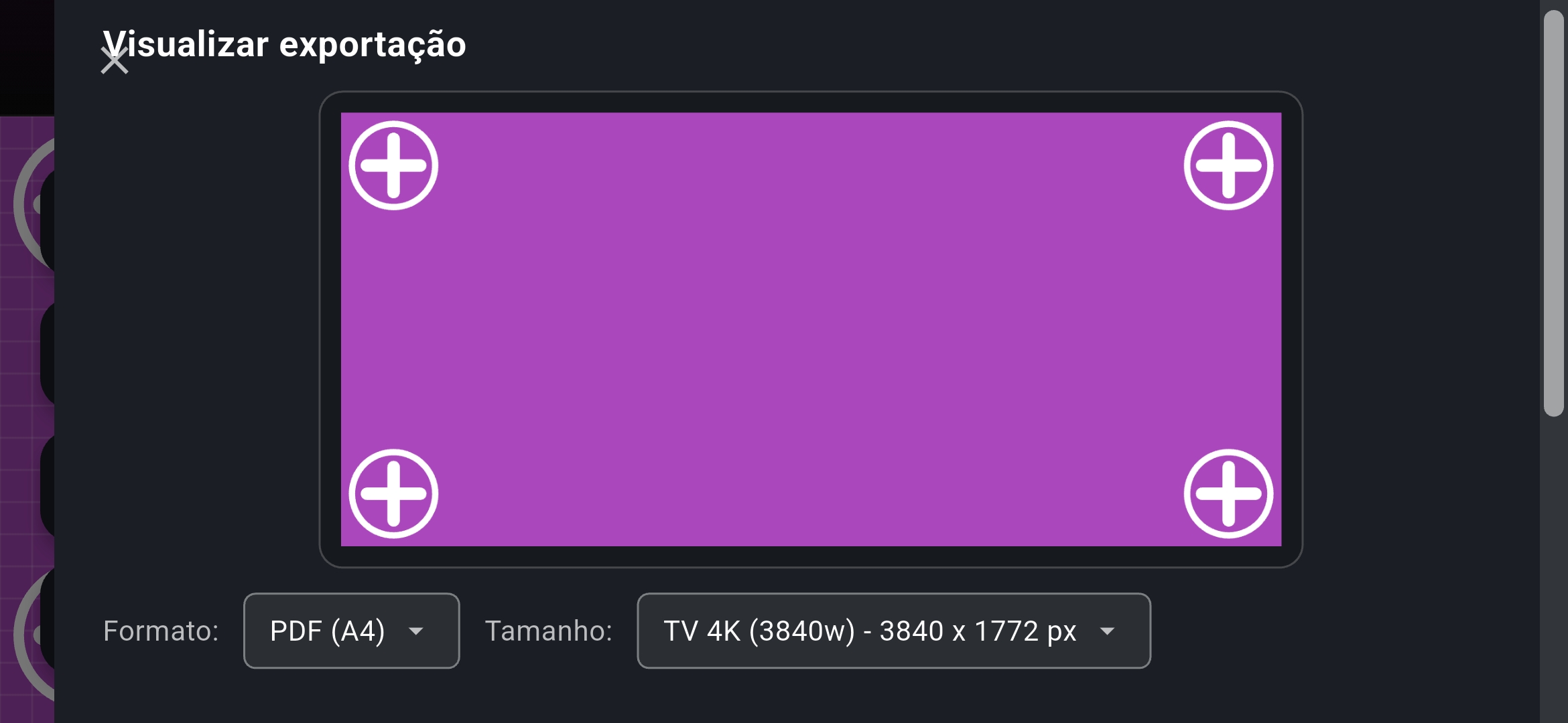 Exportação preview